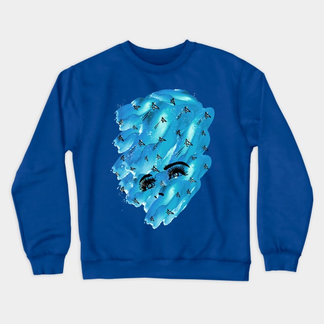 Starry night dreamer girl Crewneck Sweatshirt by CindyS